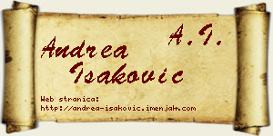 Andrea Isaković vizit kartica
